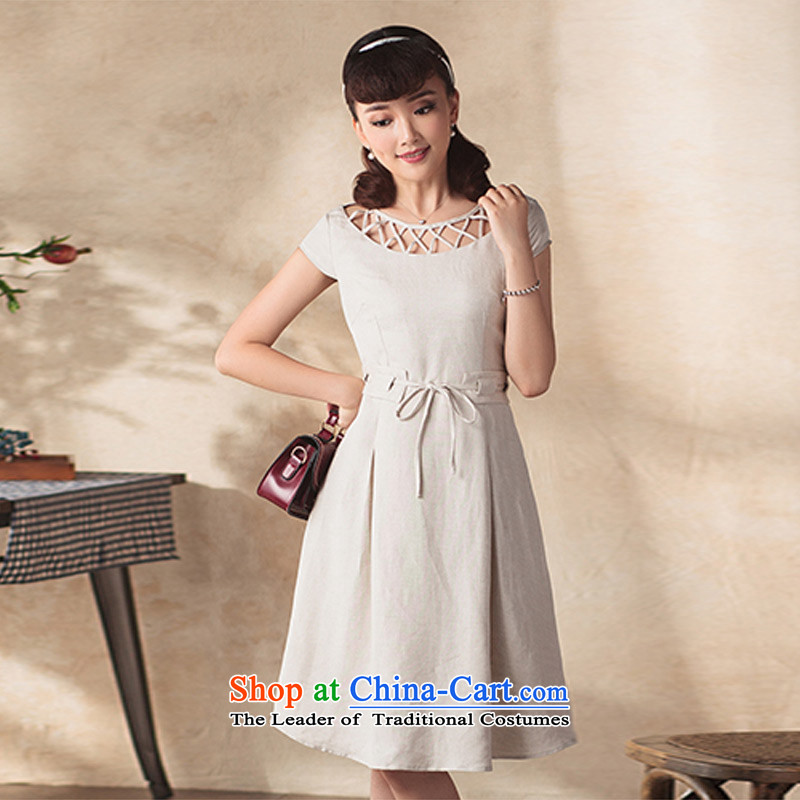 A Pinwheel Without Wind brigade dream beauty Yat dresses for summer 2015 new products 3 color retro arts improved Foutune of dresses beige  , L, Yat Lady , , , shopping on the Internet