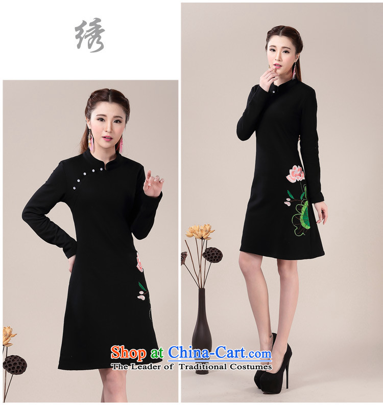 Matami Ms. Audrey Eu Fall/Winter Collections, forming the skirt Sau San video thin long-sleeved cheongsam dress black XXL picture, prices, brand platters! The elections are supplied in the national character of distribution, so action, buy now enjoy more preferential! As soon as possible.