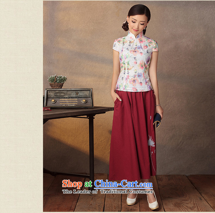 A Pinwheel Without Wind Butterflies-Yuk Yat 2015 Summer retro China wind improved Han-summer ethnic Republic of Korea qipao shirt suit  L picture, prices, brand platters! The elections are supplied in the national character of distribution, so action, buy now enjoy more preferential! As soon as possible.