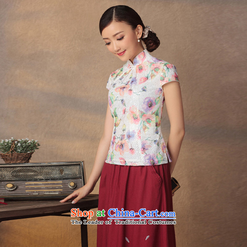 A Pinwheel Without Wind Butterflies-Yuk Yat 2015 Summer retro China wind improved Han-summer ethnic Republic of Korea qipao shirt  , L, Yat archaeologist makes suit shopping on the Internet has been pressed.