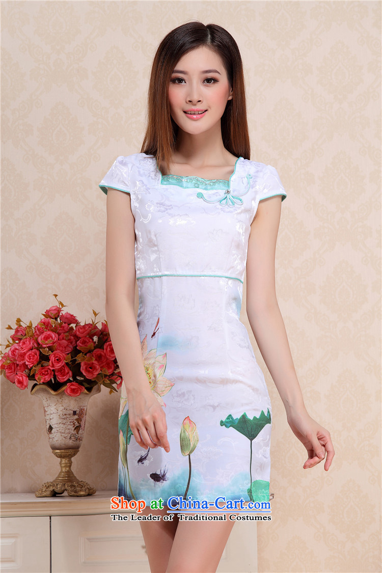 The Stylish retro-hwan's Lotus cheongsam dress for summer 2015 new improved Starke robe qipao0751 green S picture, prices, brand platters! The elections are supplied in the national character of distribution, so action, buy now enjoy more preferential! As soon as possible.
