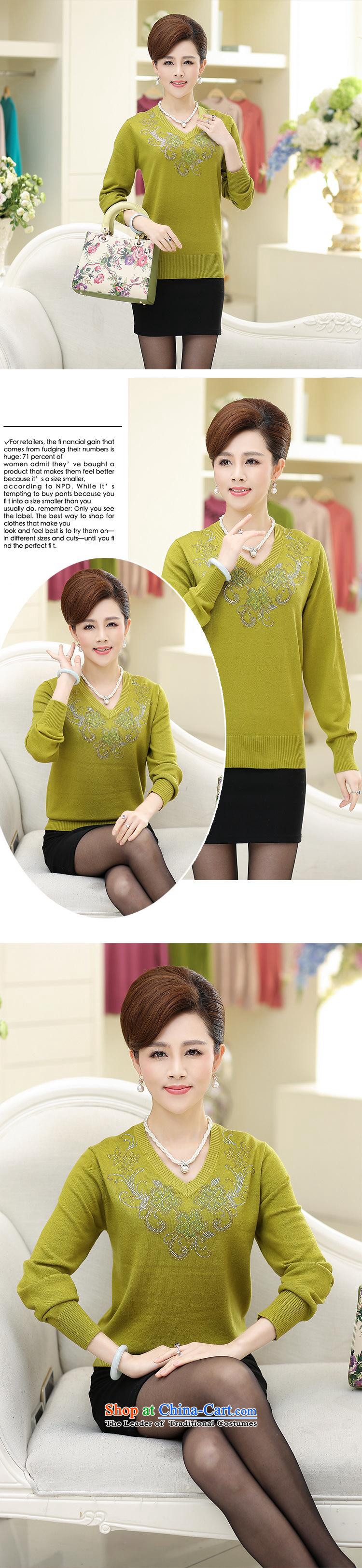 Orange Tysan *2015 new products in the autumn and winter older mother replacing sweater ironing drill female flowers V-Neck knitted shirts, forming the large gray T-shirt 110 pictures, prices, brand platters! The elections are supplied in the national character of distribution, so action, buy now enjoy more preferential! As soon as possible.