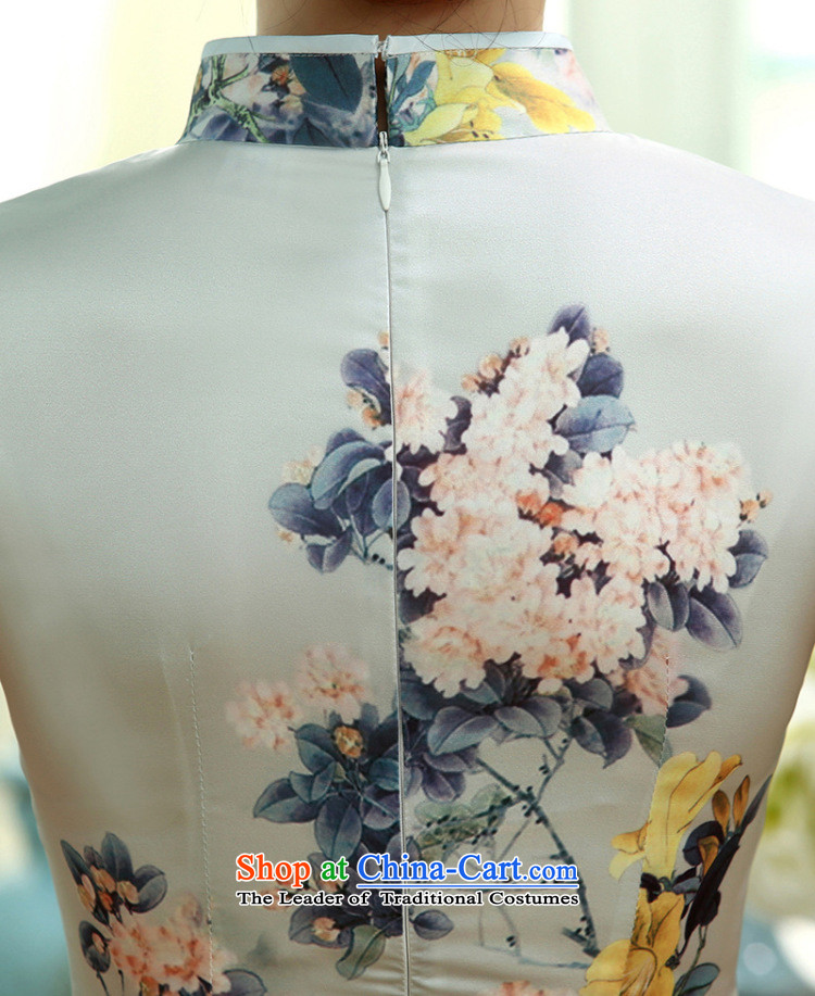 158 Jing new daily retro silk dresses short-sleeved long double qipao Sau San C0017 picture color L photo, prices, brand platters! The elections are supplied in the national character of distribution, so action, buy now enjoy more preferential! As soon as possible.