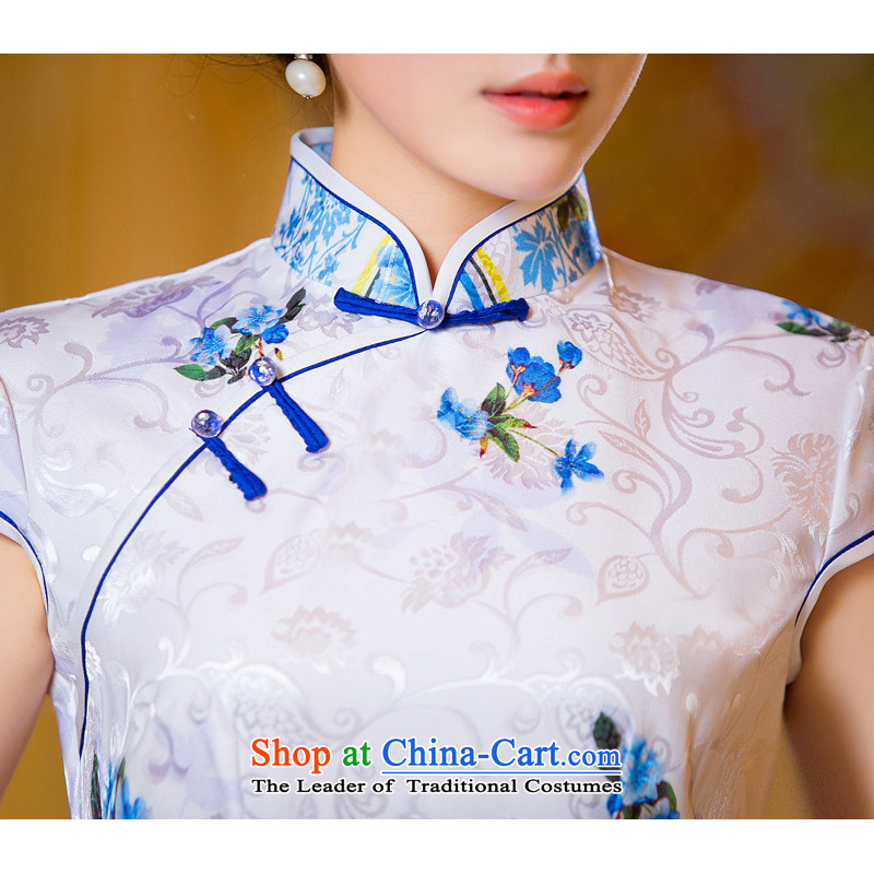 Time Syrian Chinese qipao 2015 new stylish improved female skirt temperament video thin package     and video thin dresses XL, Syria has been pressed time shopping on the Internet