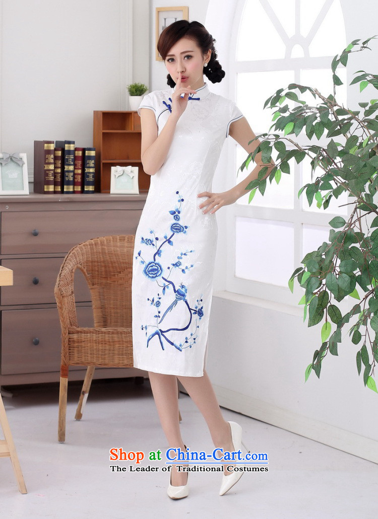 158 Jing cotton embroidery water droplets collar short-sleeve in Sau San long C0011 White 2XL Photo cheongsam, prices, brand platters! The elections are supplied in the national character of distribution, so action, buy now enjoy more preferential! As soon as possible.