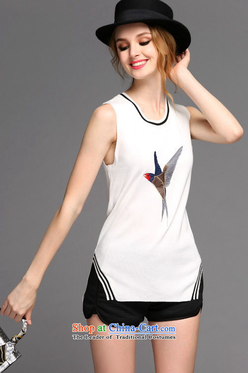 The main early autumn new women's T-shirt European site high-end female Sau San Circle Sleeveless Top Loin of embroidered Knitted Shirt black S picture, prices, brand platters! The elections are supplied in the national character of distribution, so action, buy now enjoy more preferential! As soon as possible.