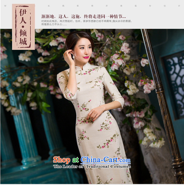 The leading edge of the YI I fall 2015 new for women in Sau San video thin retro large cuff improved linen long skirt N321C9036 qipao Samui red XXL picture, prices, brand platters! The elections are supplied in the national character of distribution, so action, buy now enjoy more preferential! As soon as possible.