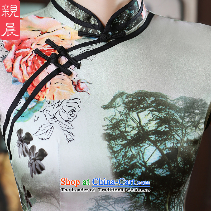 The pro-am new cheongsam short of 2015 Summer improved cheongsam dress daily large retro qipao Ms. dresses, pro-am 2XL, short shopping on the Internet has been pressed.