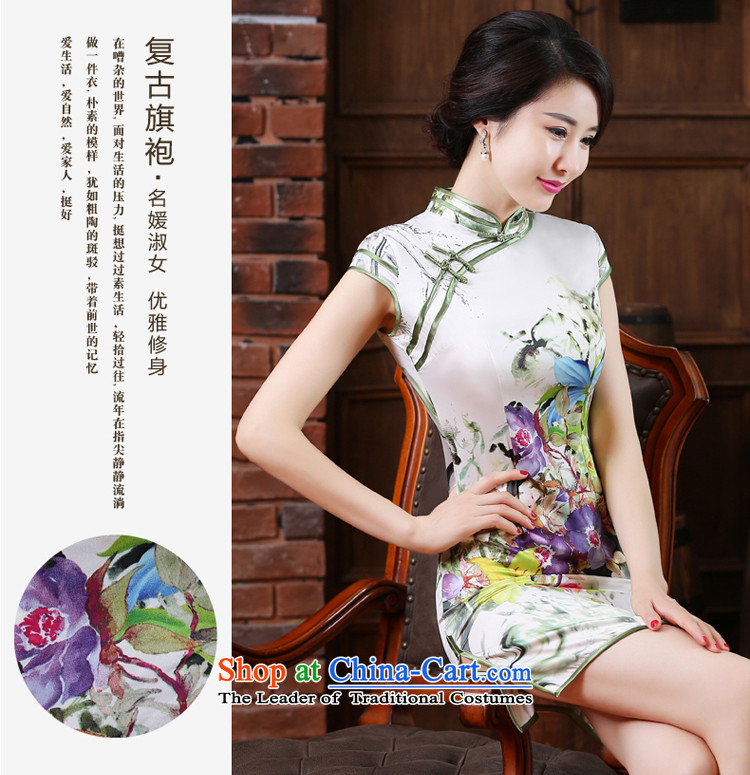 The pro-am daily improved cheongsam dress new summer 2015, Large Chinese Antique short of cheongsam dress suit M picture, prices, brand platters! The elections are supplied in the national character of distribution, so action, buy now enjoy more preferential! As soon as possible.