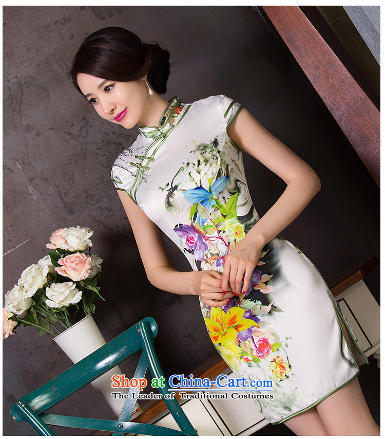 Yuan of Orchid Pavilion summer qipao skirt new retro temperament improved cheongsam dress short-sleeved gown QD250 Ms. daily qipao white L picture, prices, brand platters! The elections are supplied in the national character of distribution, so action, buy now enjoy more preferential! As soon as possible.