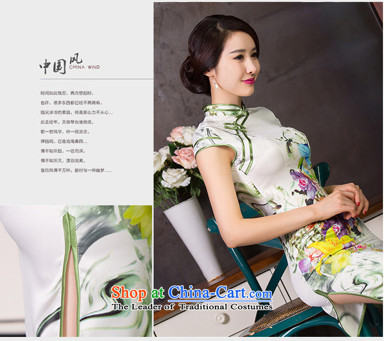 Yuan of Orchid Pavilion summer qipao skirt new retro temperament improved cheongsam dress short-sleeved gown QD250 Ms. daily qipao white L picture, prices, brand platters! The elections are supplied in the national character of distribution, so action, buy now enjoy more preferential! As soon as possible.