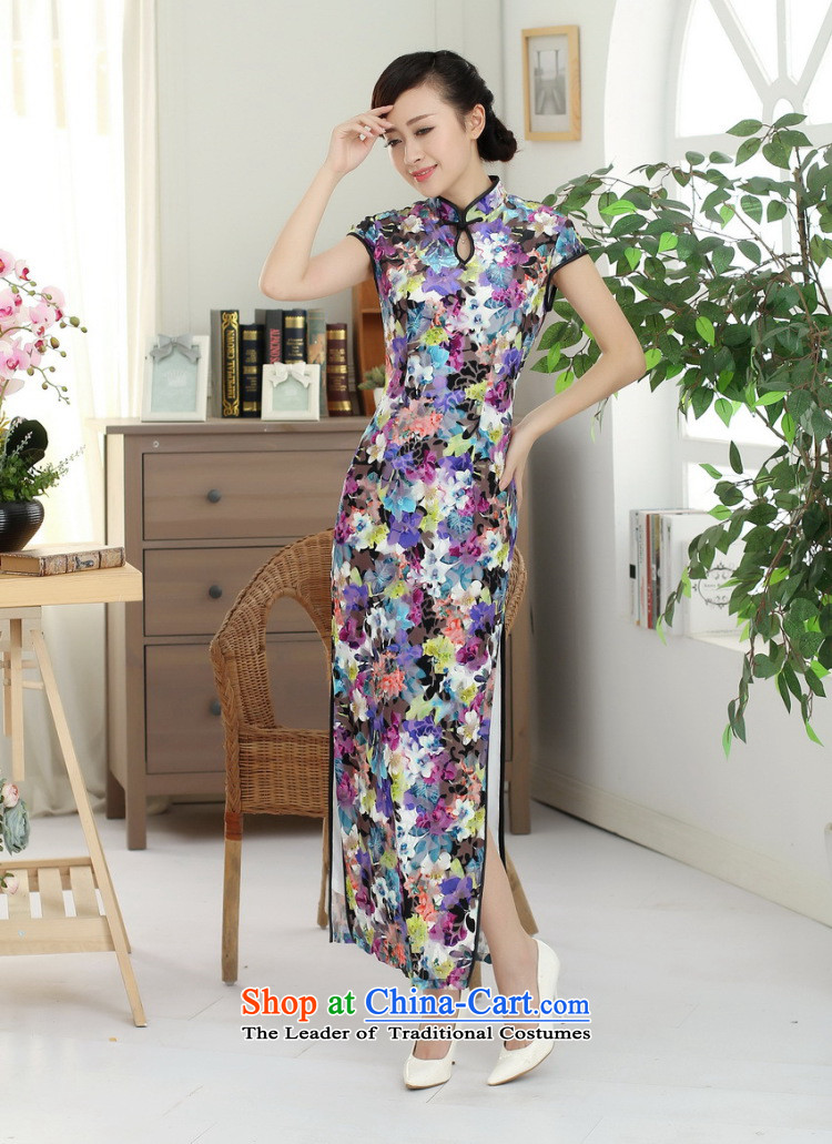 Take the new figure female Chinese qipao and long elegant beauty collar really improved scouring pads long skirt dress e heart L pictures, prices, brand platters! The elections are supplied in the national character of distribution, so action, buy now enjoy more preferential! As soon as possible.