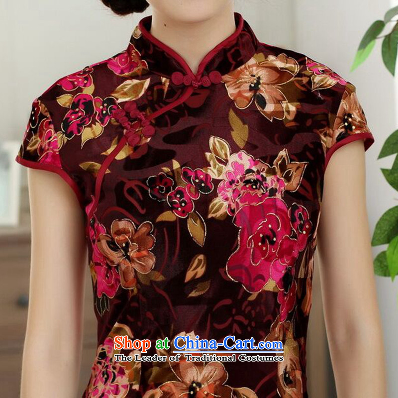 Find new women's Sophie Chinese improved Stretch Wool poster stylish Kim Classic short-sleeved short cheongsam dress him find XL, Sophie , , , shopping on the Internet
