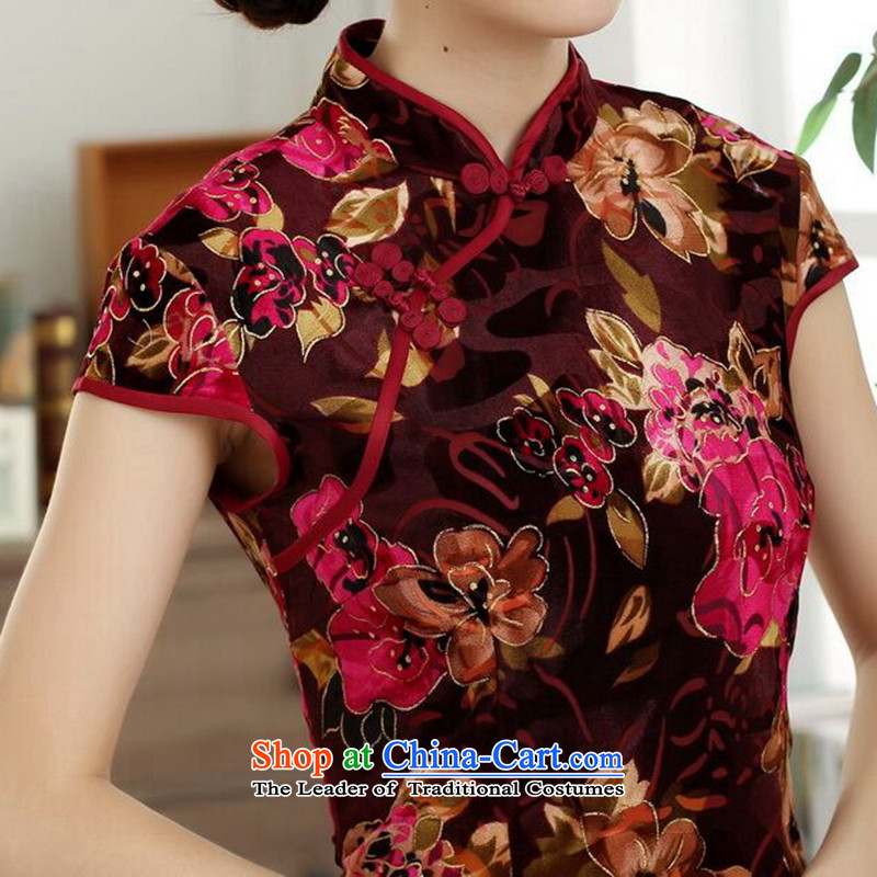 Find new women's Sophie Chinese improved Stretch Wool poster stylish Kim Classic short-sleeved short cheongsam dress him find XL, Sophie , , , shopping on the Internet