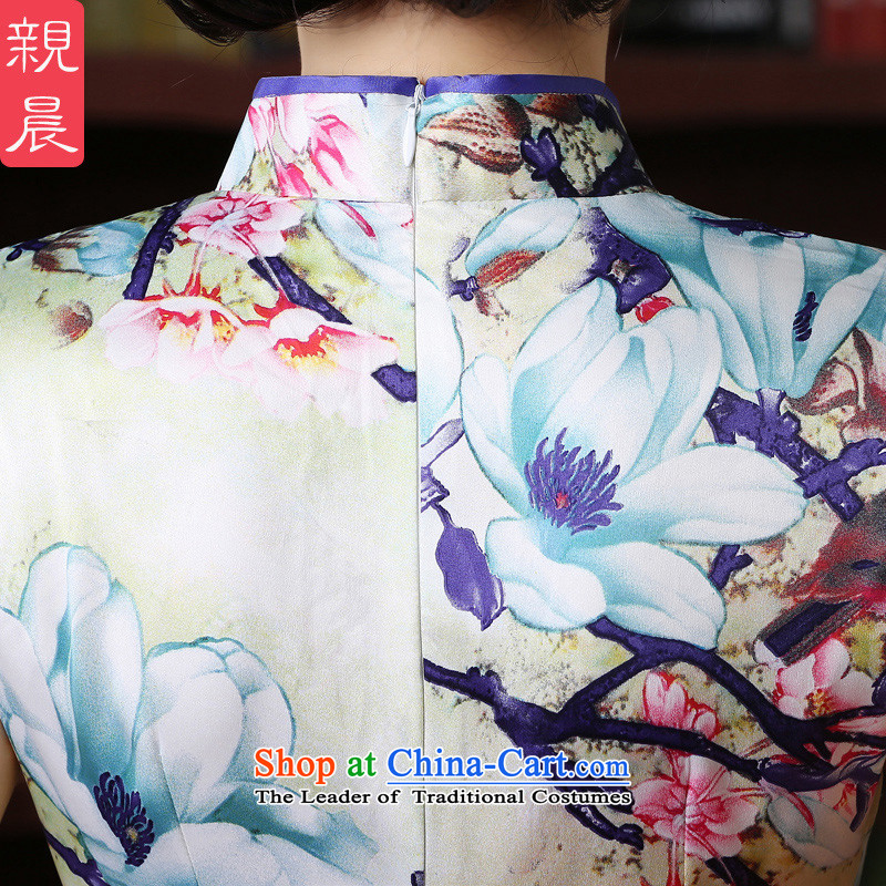 The pro-am new improved cheongsam dress short of 2015 summer daily maximum code, Sepia Sau San cheongsam dress short of pro-morning.... 2XL, shopping on the Internet