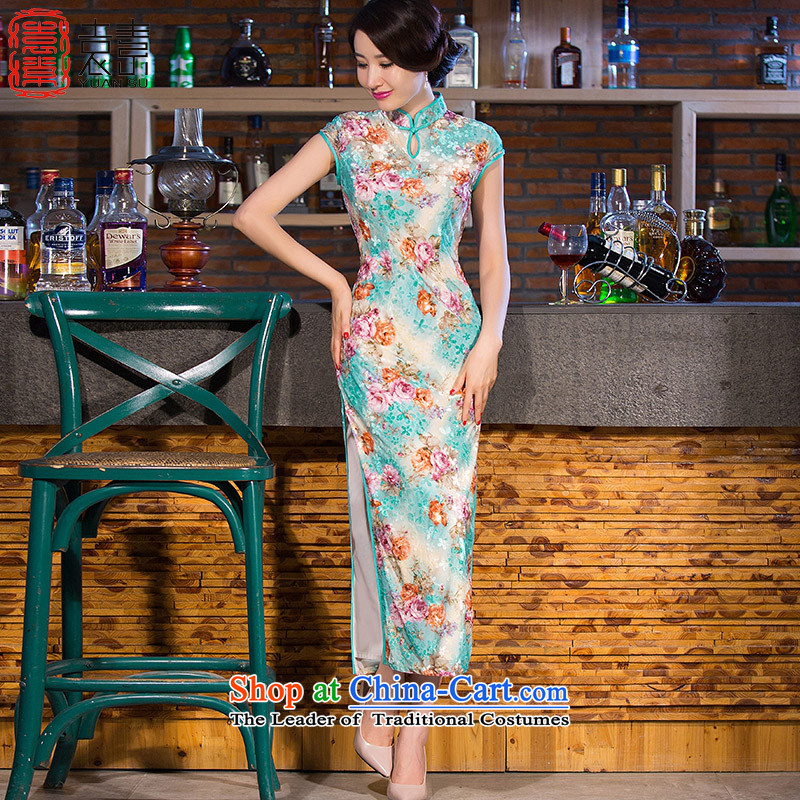 Yuan of?autumn 2015 load spirit Yui cheongsam dress in new long temperament improved cheongsam dress cheongsam dress?QD254 retro long?picture color?M