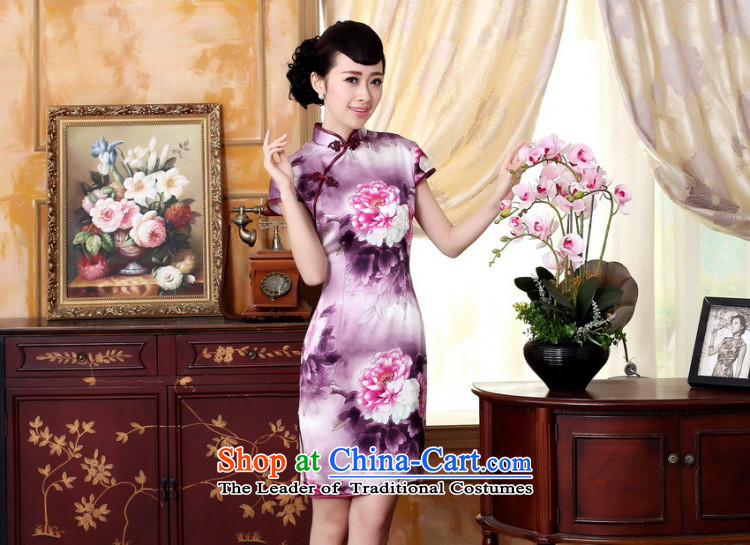 Yet the new floor floor summer dresses autumn colors pure silk positioning of Mudan Elastic satin poster short qipao Tang dynasty picture color M brand, prices, picture platters! The elections are supplied in the national character of distribution, so action, buy now enjoy more preferential! As soon as possible.