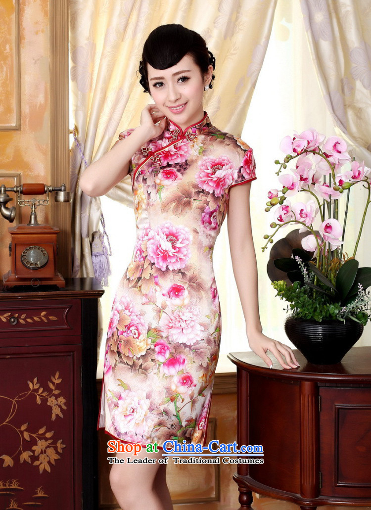 Yet the new floor floor summer dresses autumn colors pure silk positioning of Mudan Elastic satin poster short qipao Tang dynasty picture color S picture, prices, brand platters! The elections are supplied in the national character of distribution, so action, buy now enjoy more preferential! As soon as possible.