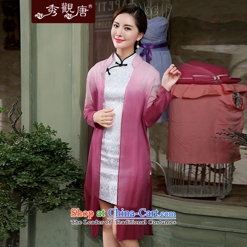 [Sau Kwun Tong] 2015 Autumn Load New Noye, gradients thin coat Tang dynasty cheongsam with floral XXL, Sau Kwun Tong shopping on the Internet has been pressed.