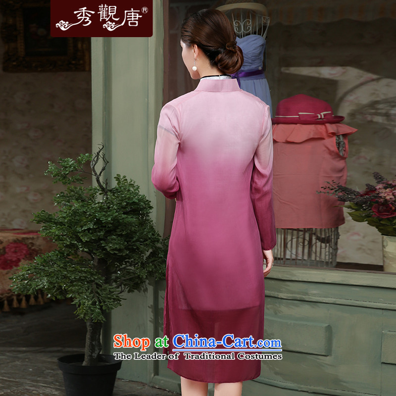 [Sau Kwun Tong] 2015 Autumn Load New Noye, gradients thin coat Tang dynasty cheongsam with floral XXL, Sau Kwun Tong shopping on the Internet has been pressed.