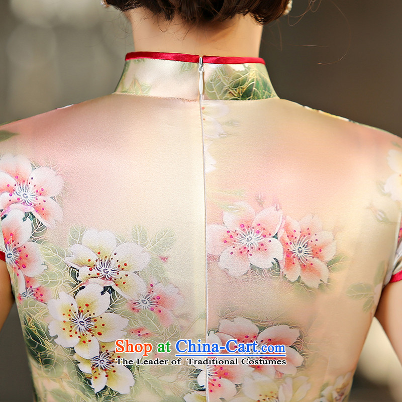 The spirit of the 歆 2015 New Silk Cheongsam cheongsam dress summer retro improved daily Ms. cheongsam dress SZ S2237 3XL, 歆 ink (MOXIN) , , , shopping on the Internet