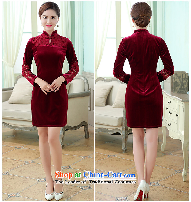 [Sau Kwun Tong] deplores the Yat Chu New) 2015 Antique Flower stylish Korea-hook qipao wine red XXL picture, prices, brand platters! The elections are supplied in the national character of distribution, so action, buy now enjoy more preferential! As soon as possible.