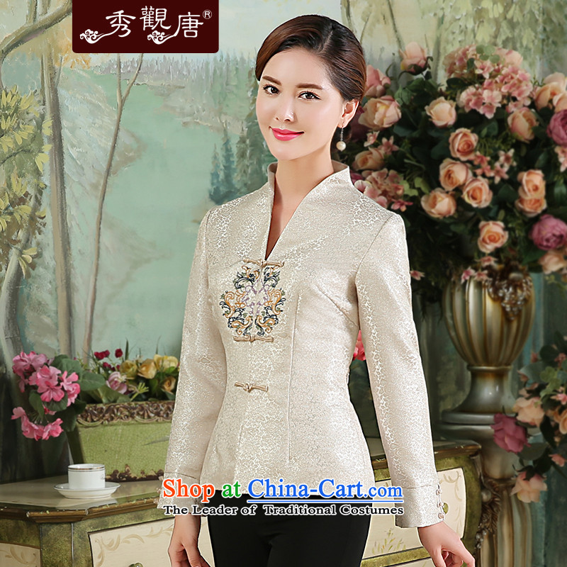 [Sau Kwun Tong] Kim seal new) Autumn 2015 Tang blouses and sophisticated long-sleeved shirt qipao embroidery XXL, Sau Kwun Tong White , , , shopping on the Internet
