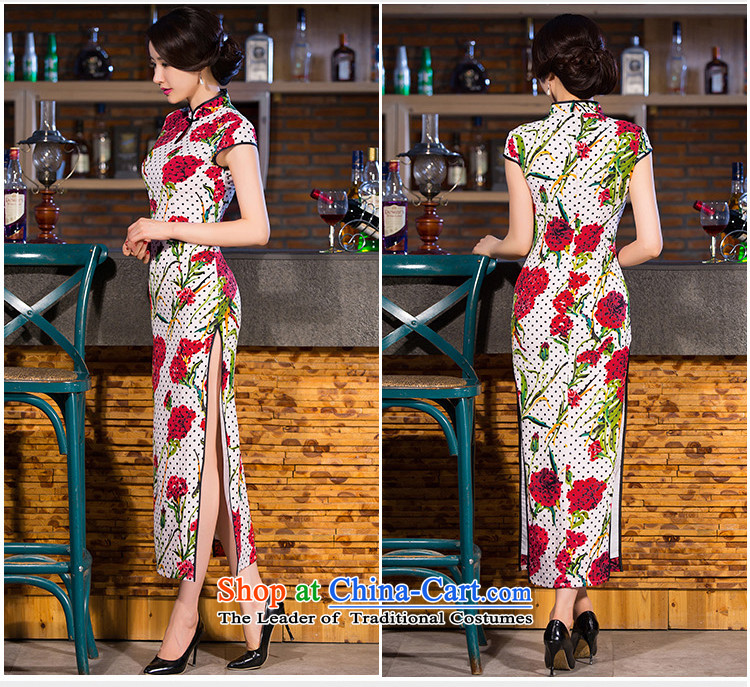 Ink 歆 New Xuan retro America improved cheongsam dress cheongsam dress cheongsam dress Ms. long long QD258 qipao in white L pictures, prices, brand platters! The elections are supplied in the national character of distribution, so action, buy now enjoy more preferential! As soon as possible.
