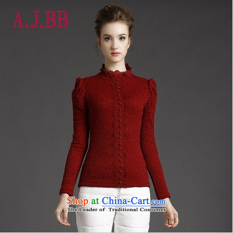 Only the European Apparel site vpro stylish autumn and winter lace long-sleeved shirt with lint-free, forming the thick white L,A.J.BB,,, WN2241 women shopping on the Internet