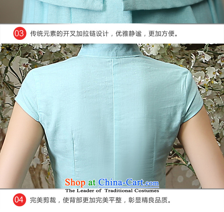The pro-am new cotton linen clothes summer qipao 2015 Ms. daily maximum code linen improved cheongsam dress shirt + skirt L picture, prices, brand platters! The elections are supplied in the national character of distribution, so action, buy now enjoy more preferential! As soon as possible.