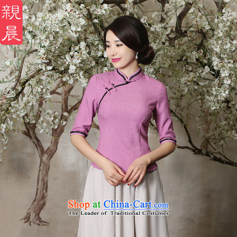 Morning Dress Shirt qipao pro-2015 new summer day-to-Tang Dynasty Chinese improved cotton Linen Dress Shirt + skirt S pro-am , , , shopping on the Internet