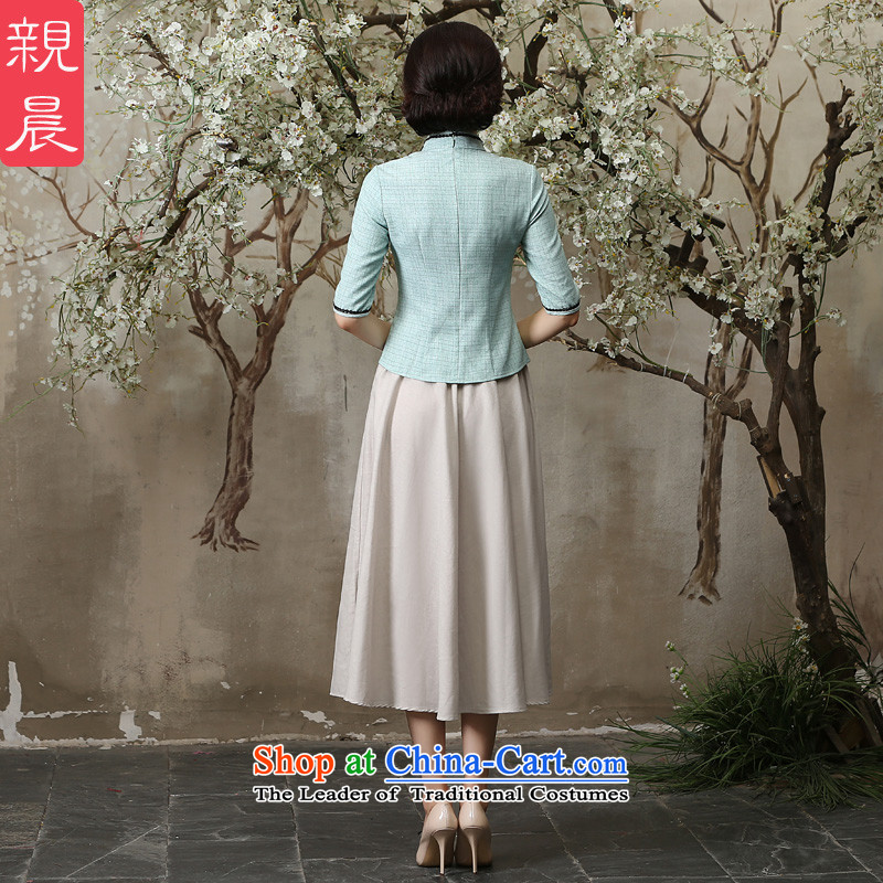 The pro-am new clothes in summer and autumn load qipao daily female Chinese Antique Tang Dynasty Han-improvement in the skirt sleeved shirt + skirts 2XL, pro-am , , , shopping on the Internet