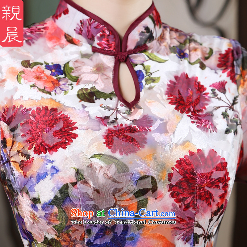 The wedding-dress mother Kim scouring pads in the loaded cheongsam dress older pro-am new long summer and fall of 2015 M, long-girl morning shopping on the Internet has been pressed.