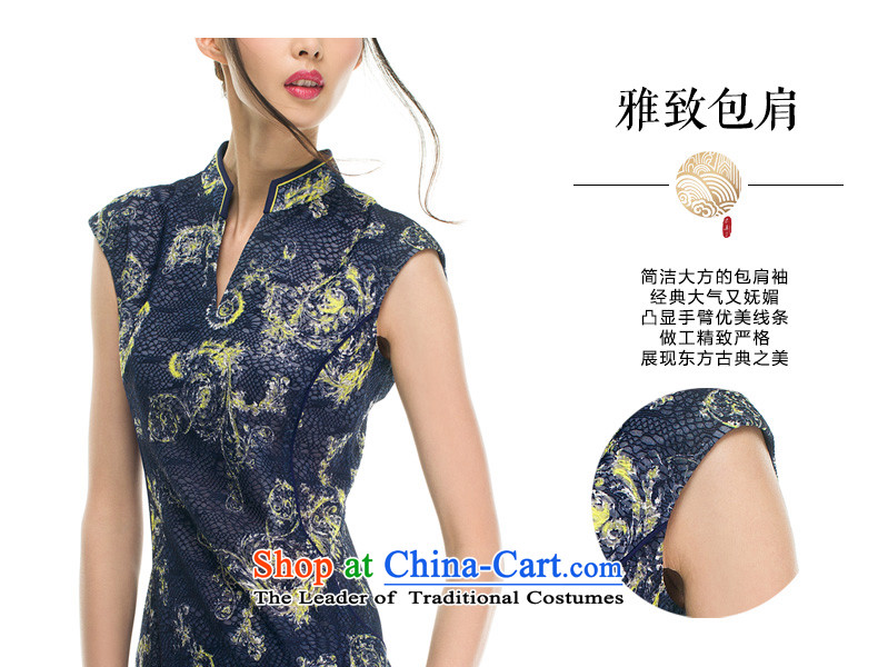 The 2015 autumn wood really new products imported into Korea ladies knitting stamp improved qipao skirt 42785 10 deep blue XL Photo, prices, brand platters! The elections are supplied in the national character of distribution, so action, buy now enjoy more preferential! As soon as possible.