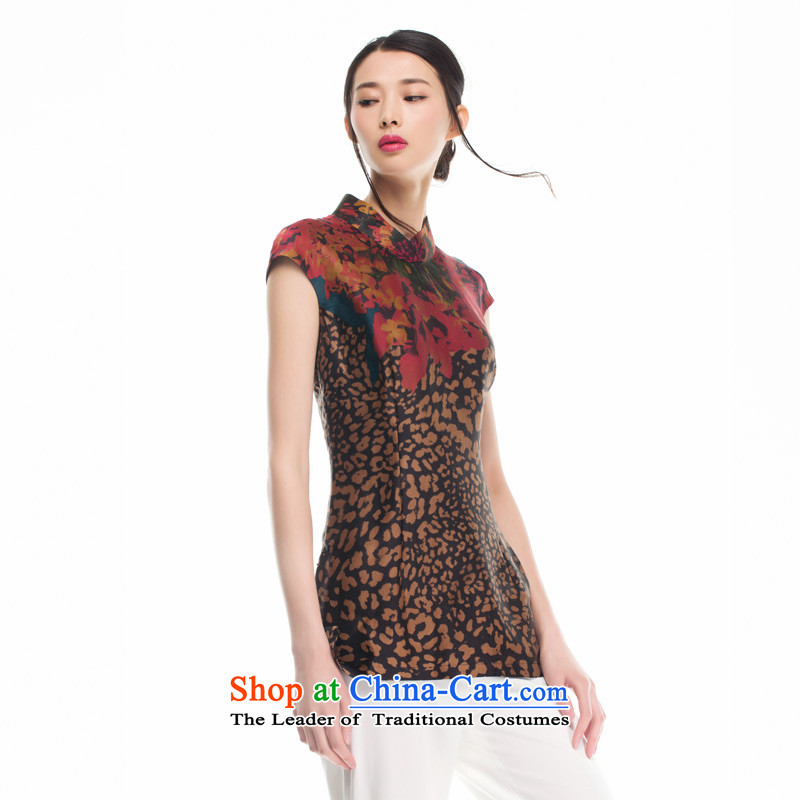 The 2015 autumn wood Really replace new women's Chinese silk shirt 32436 improved 00 tea color wooden really a , , , XL, online shopping