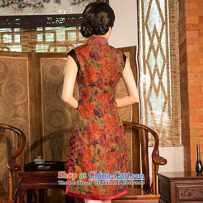 Chinese New Year 2015 classic ethnic improved stylish summer silk yarn qipao cloud of incense dresses 2 open ends cheongsam dress suit XXL, China Ethnic Classic (HUAZUJINGDIAN) , , , shopping on the Internet