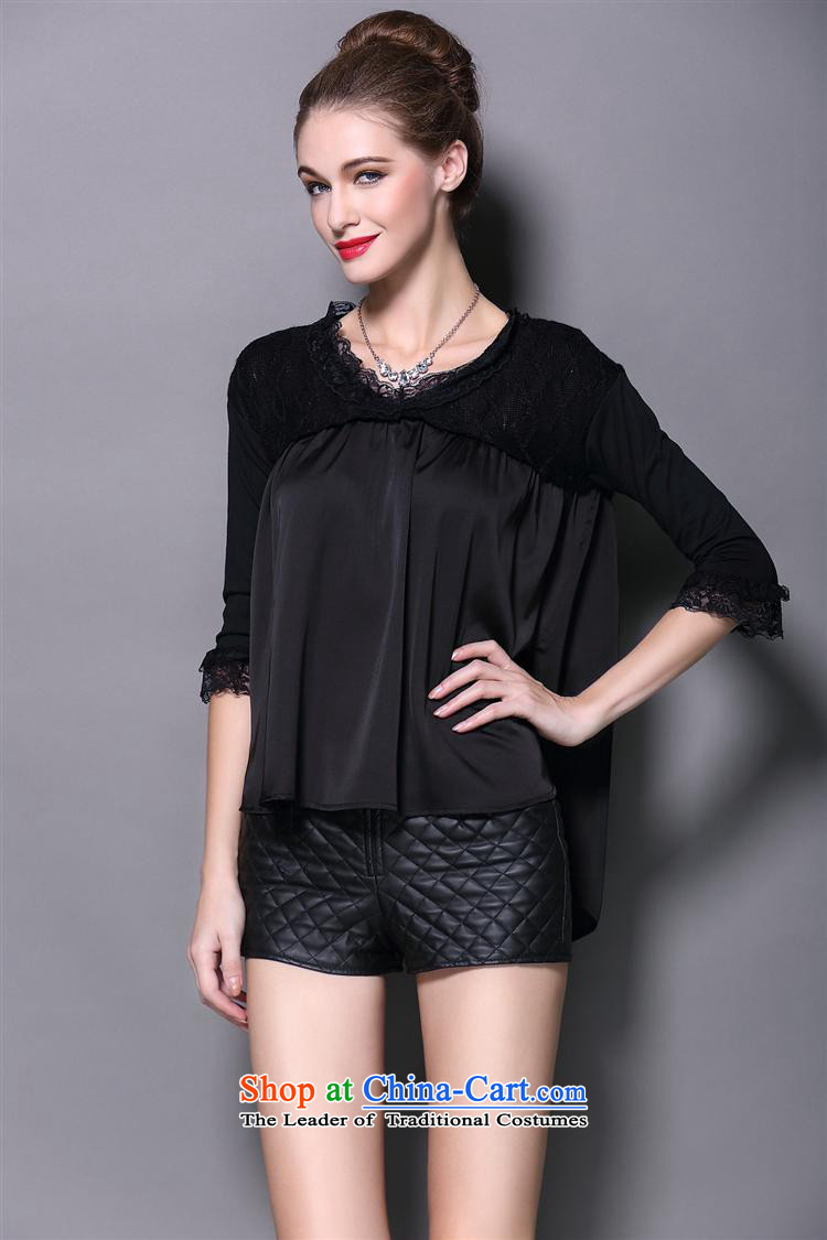Install the latest Autumn 2015 Hami, lace stitching fifth sleeve t 桖 female western upscale forming the Netherlands shirt small black shirt L picture, prices, brand platters! The elections are supplied in the national character of distribution, so action, buy now enjoy more preferential! As soon as possible.