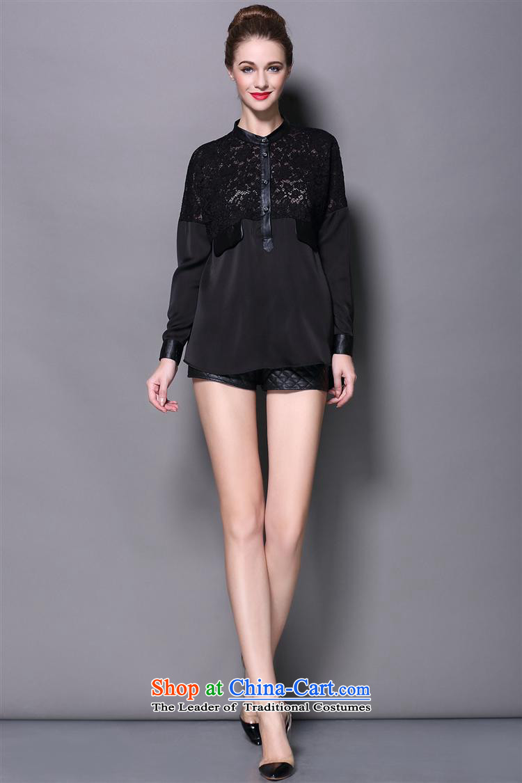 Western women fall Hami Ms. replacing forming the lace up long-sleeved T-shirt wild leather stitching loose large black T-shirt M picture, prices, brand platters! The elections are supplied in the national character of distribution, so action, buy now enjoy more preferential! As soon as possible.