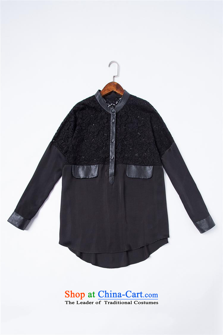 Western women fall Hami Ms. replacing forming the lace up long-sleeved T-shirt wild leather stitching loose large black T-shirt M picture, prices, brand platters! The elections are supplied in the national character of distribution, so action, buy now enjoy more preferential! As soon as possible.