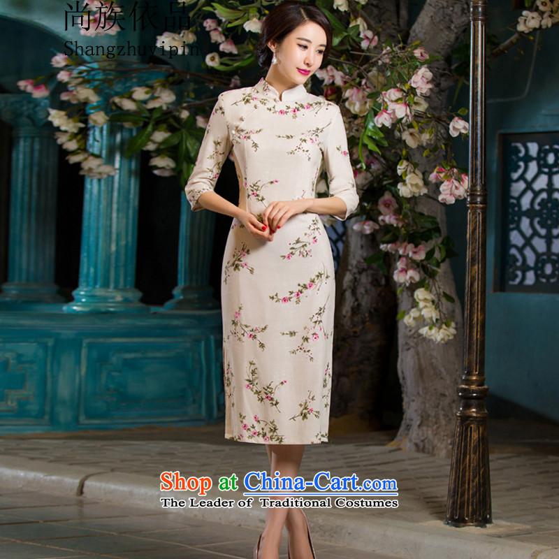 In accordance with the product 2015 ethnic still fall inside the reconstructed in the thin cuff Sau San video larger improved linen long skirt qipao filled with ethnic yet XL, commodities (shangzhuyipin) , , , shopping on the Internet