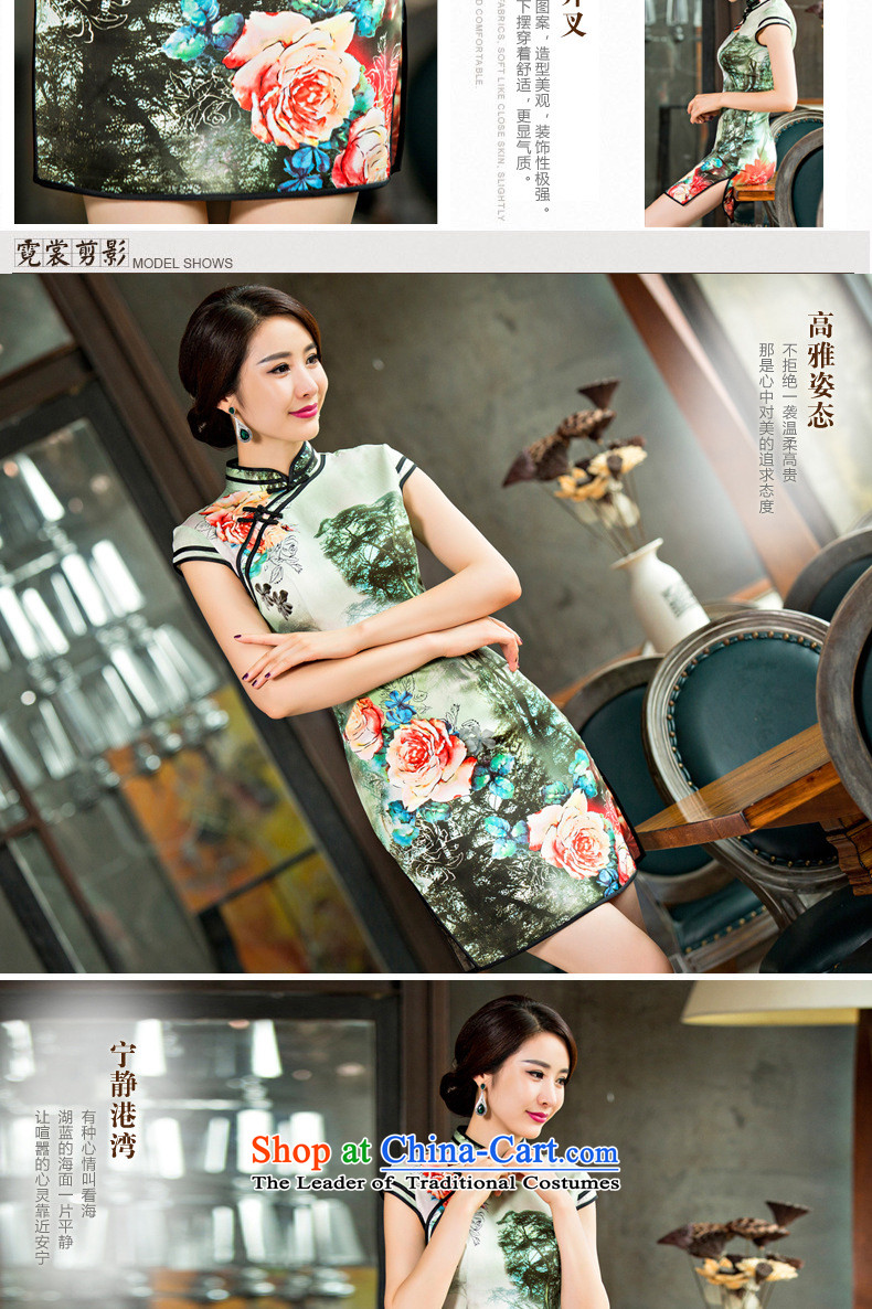 The five senses Figure of Chinese-style qipao new daily elegant Silk Cheongsam improved retro fancy dress China wind picture color M brand, prices, picture platters! The elections are supplied in the national character of distribution, so action, buy now enjoy more preferential! As soon as possible.