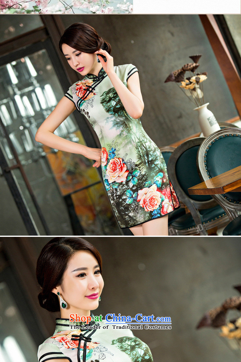 The five senses Figure of Chinese-style qipao new daily elegant Silk Cheongsam improved retro fancy dress China wind picture color M brand, prices, picture platters! The elections are supplied in the national character of distribution, so action, buy now enjoy more preferential! As soon as possible.