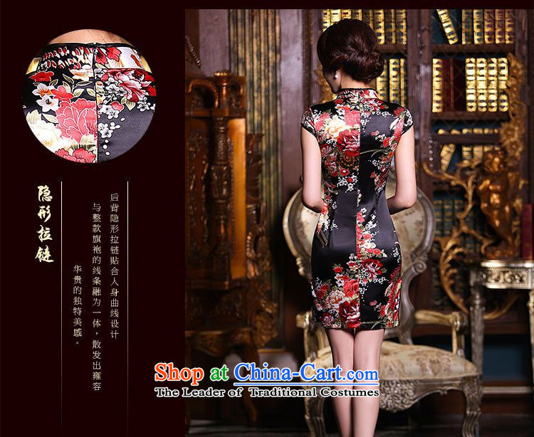 The 2015 summer, pickup classic and elegant qipao everyday dress retro style short of improved Sau San silk cheongsam dress low emulation on the need to come to grips qipao women's black safflower L picture, prices, brand platters! The elections are supplied in the national character of distribution, so action, buy now enjoy more preferential! As soon as possible.
