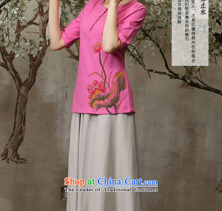 The pro-am new improved qipao shirt in summer and autumn 2015 Ms. replacing Tang dynasty daily larger cotton Linen Dress Shirt + M white dress S pictures in, prices, brand platters! The elections are supplied in the national character of distribution, so action, buy now enjoy more preferential! As soon as possible.