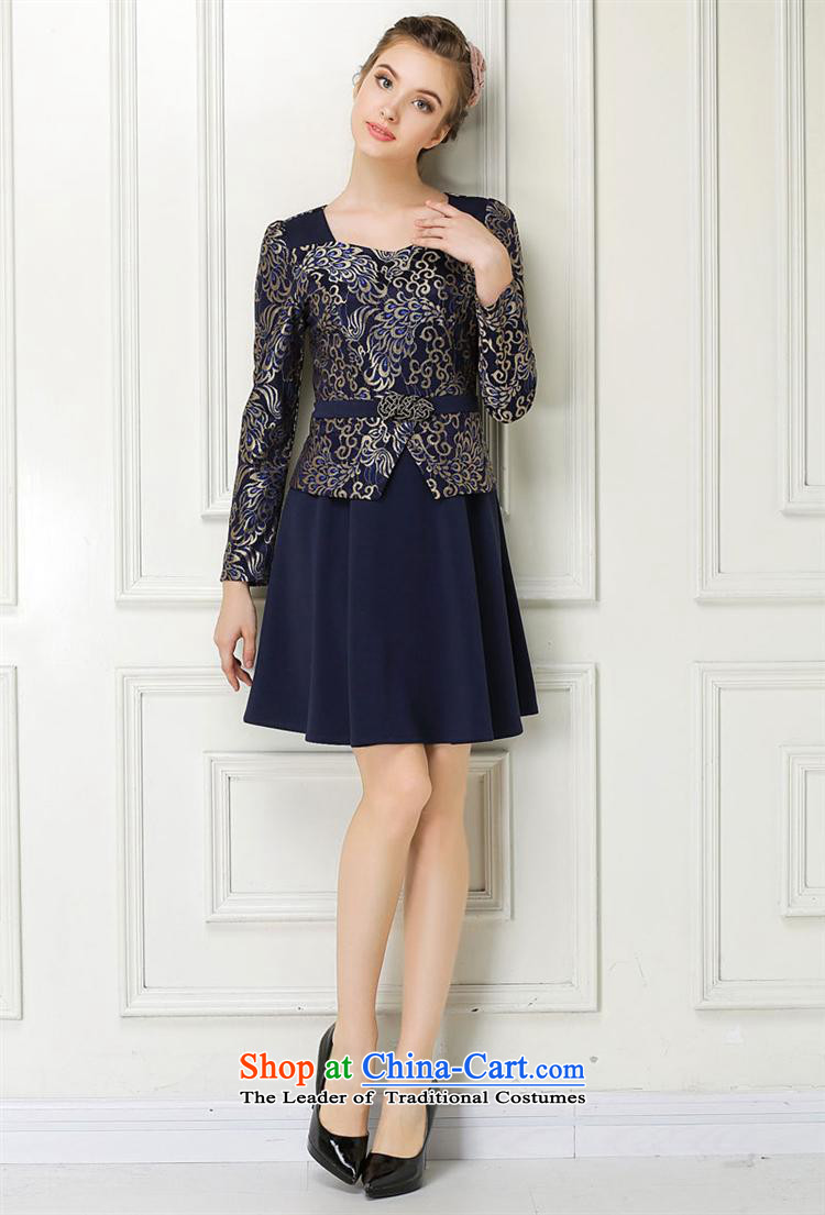 Memnarch 琊 Connie dress with new autumn 2015 Graphics thin foutune temperament. Older mother with long-sleeved dresses Dark Blue M picture, prices, brand platters! The elections are supplied in the national character of distribution, so action, buy now enjoy more preferential! As soon as possible.