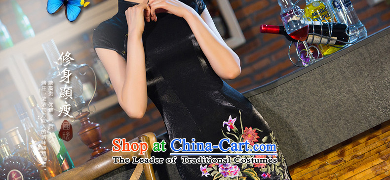 The cheer her So Kam temperament cheongsam dress autumn new boxed embroidery retro improved cheongsam dress cheongsam dress black S daily picture, prices, brand platters! The elections are supplied in the national character of distribution, so action, buy now enjoy more preferential! As soon as possible.