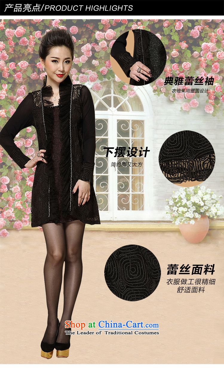 Memnarch 琊 Connie dress autumn 2015 new) Older MOM pack lace Plate flower engraving two kits dresses XXXL green picture, prices, brand platters! The elections are supplied in the national character of distribution, so action, buy now enjoy more preferential! As soon as possible.