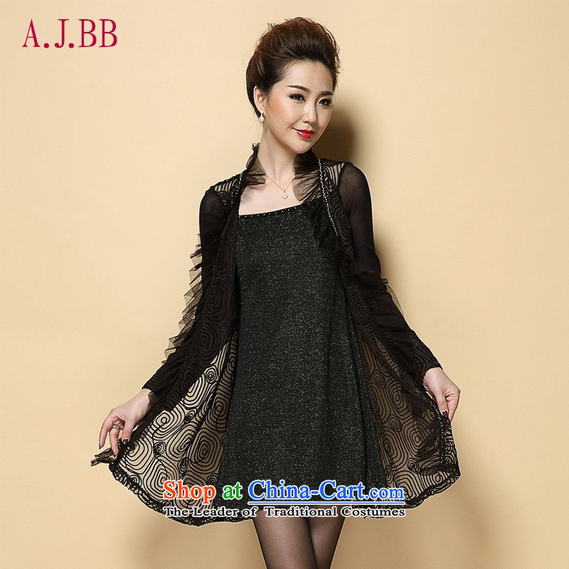 Memnarch 琊 Connie dress autumn 2015 new) Older MOM pack lace Plate flower engraving two kits dresses green XXXL,A.J.BB,,, shopping on the Internet