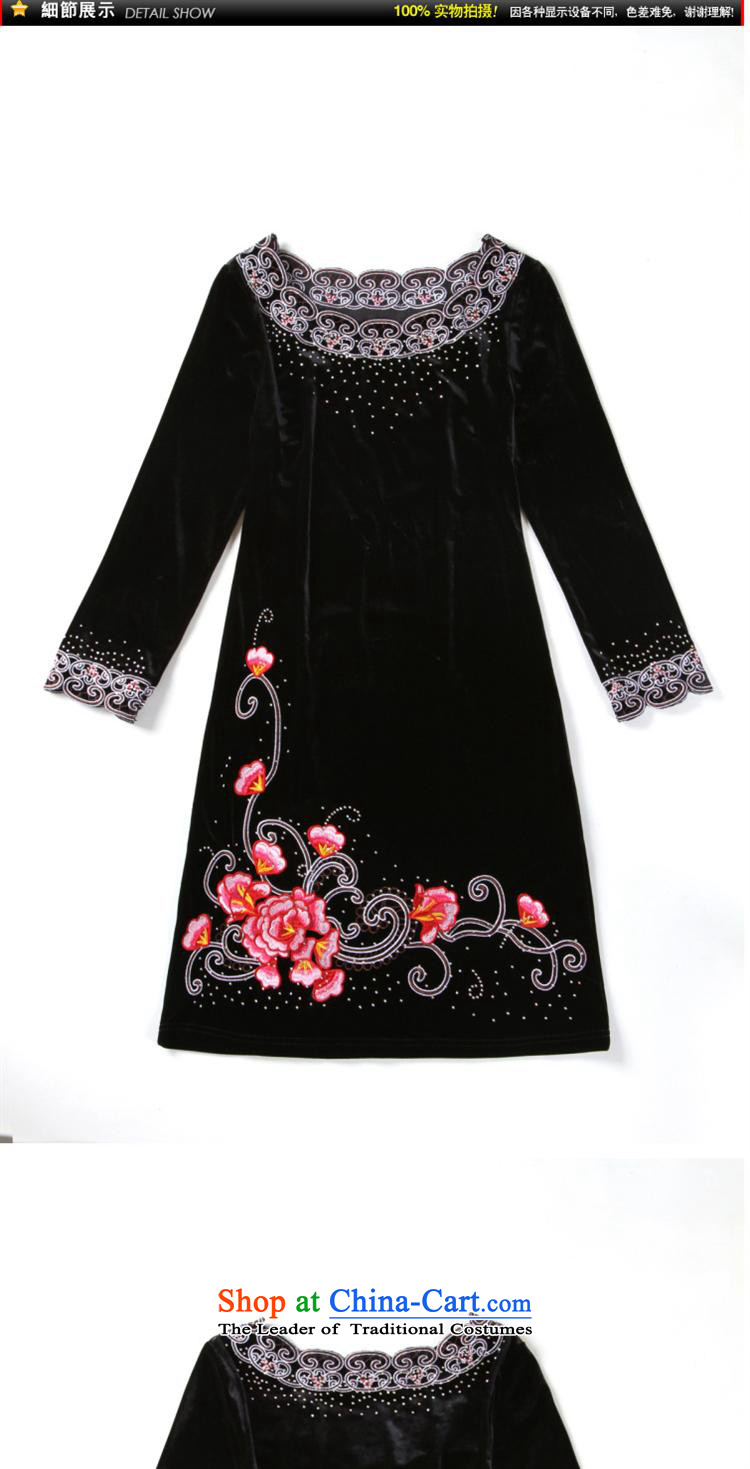 Memnarch 琊 Connie dress autumn 2015 new temperament wedding ceremony older wedding thick MOM pack embroidery Kim black velvet XXXL picture, prices, brand platters! The elections are supplied in the national character of distribution, so action, buy now enjoy more preferential! As soon as possible.