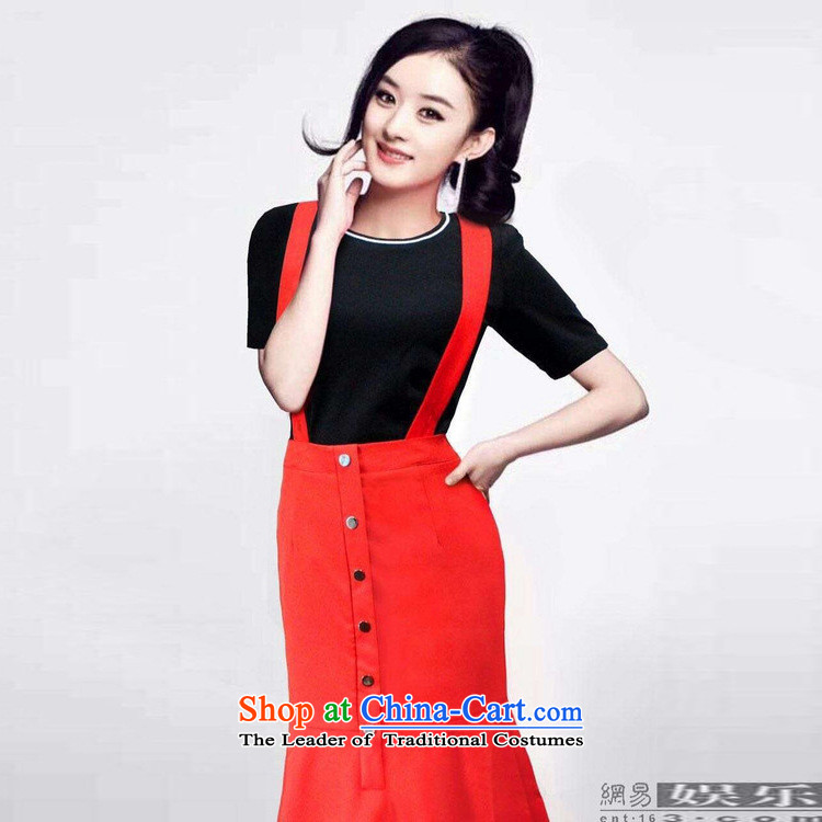 The main new products by 2015 Autumn Chiu Lai Ying stars with shown in black shirt + red crowsfoot strap skirt two kits B424 Black + Red M picture, prices, brand platters! The elections are supplied in the national character of distribution, so action, buy now enjoy more preferential! As soon as possible.